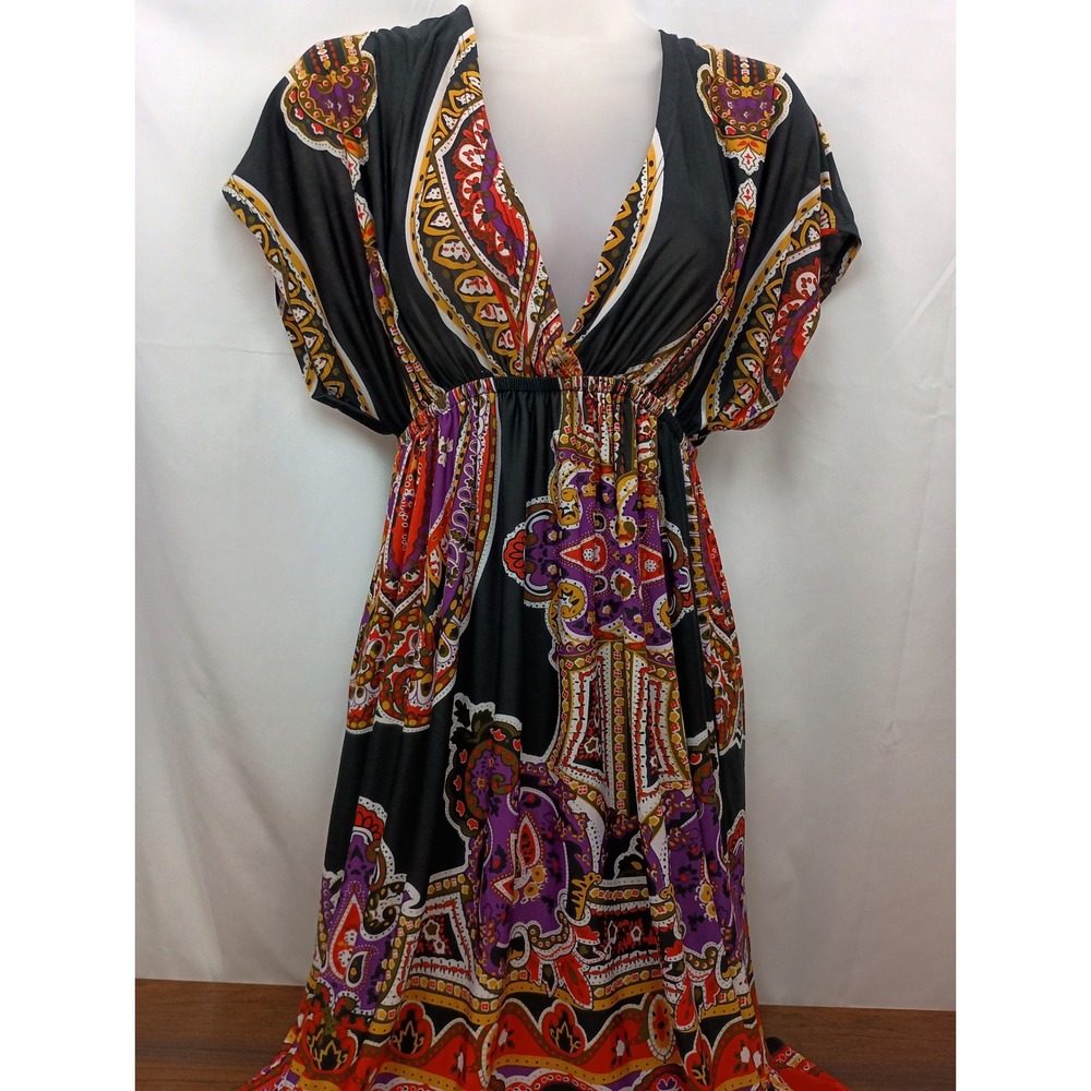 Christina Love Large midi colorful tribal whimsigoth western hippie dress